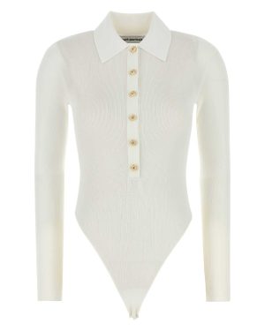 self-portrait White Viscose Bodysuit