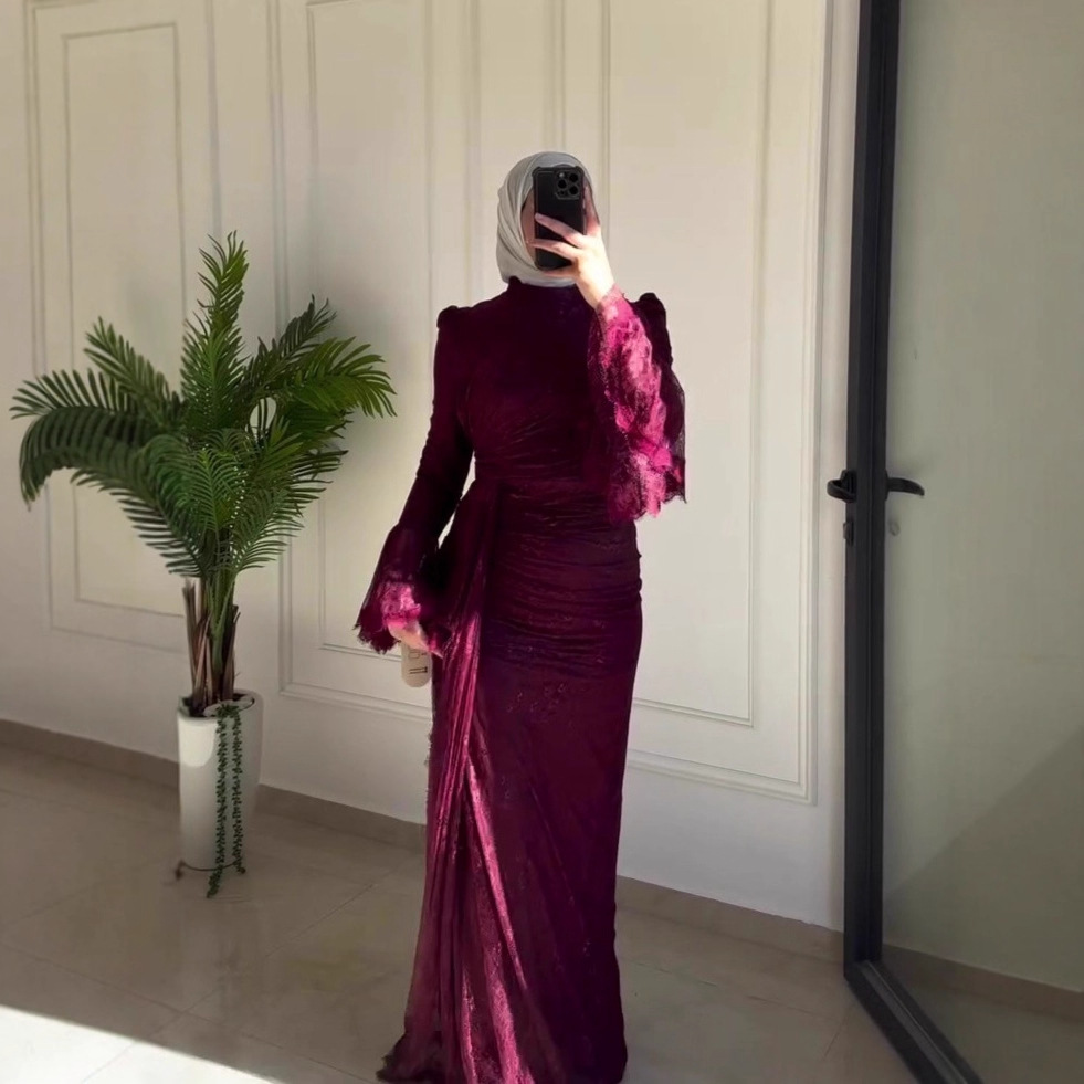 Burgundy Wrap Front Dresses