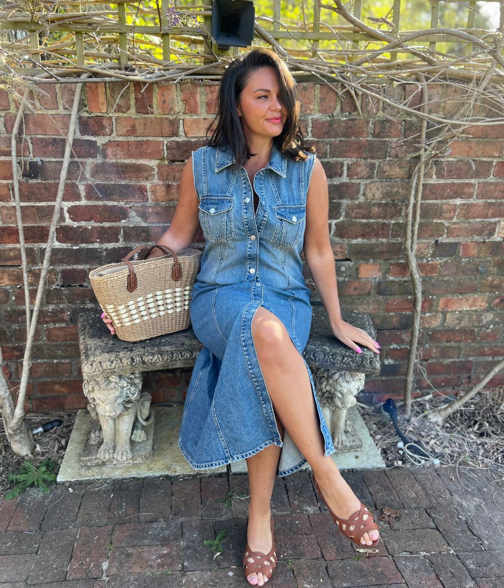 Midi Pinafore Denim Dresses for Extended Coverage