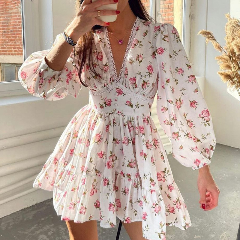 Floral V-Neck Dresses in Soft Prints