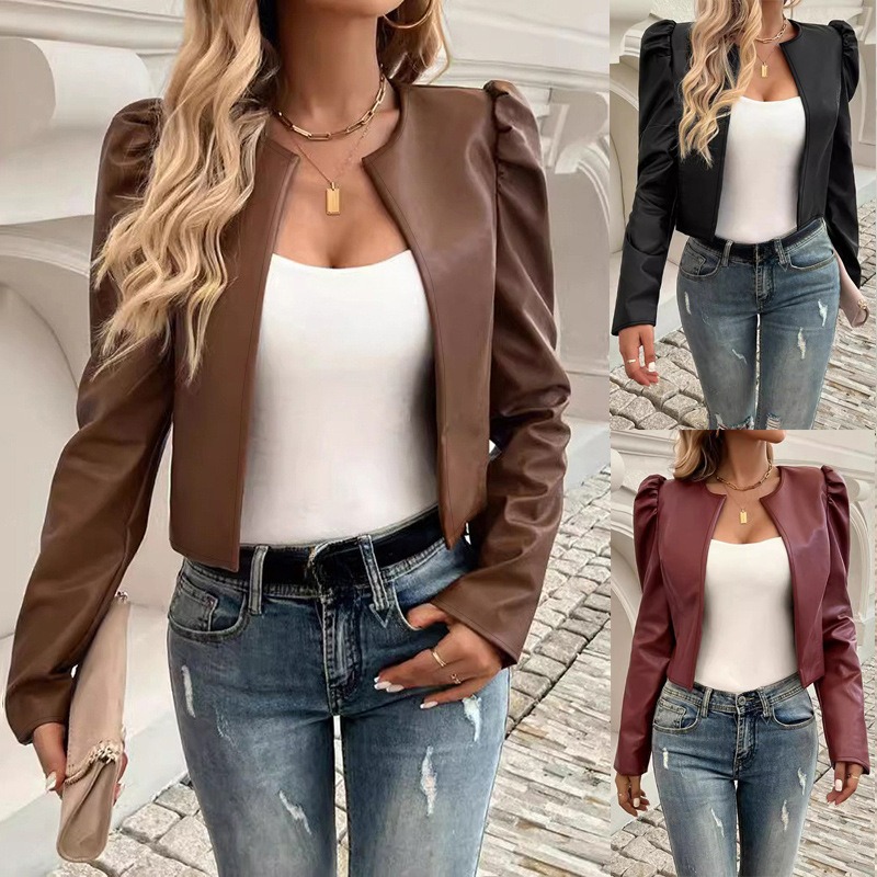 Faux Leather Jackets in Cropped Lengths