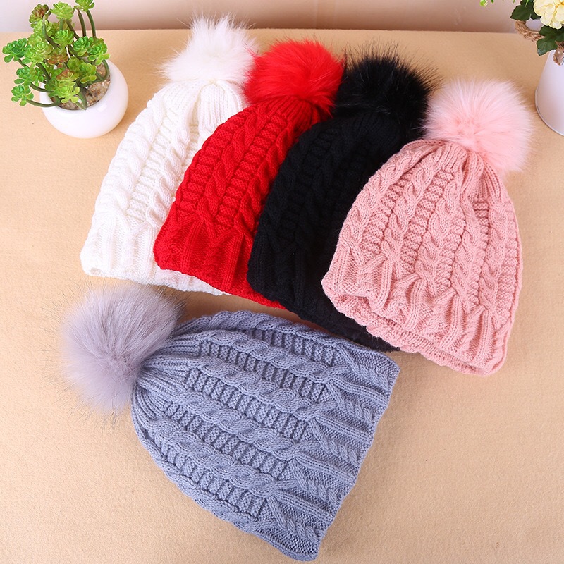 Oversized Beanies with Decorative Poms or Toppers