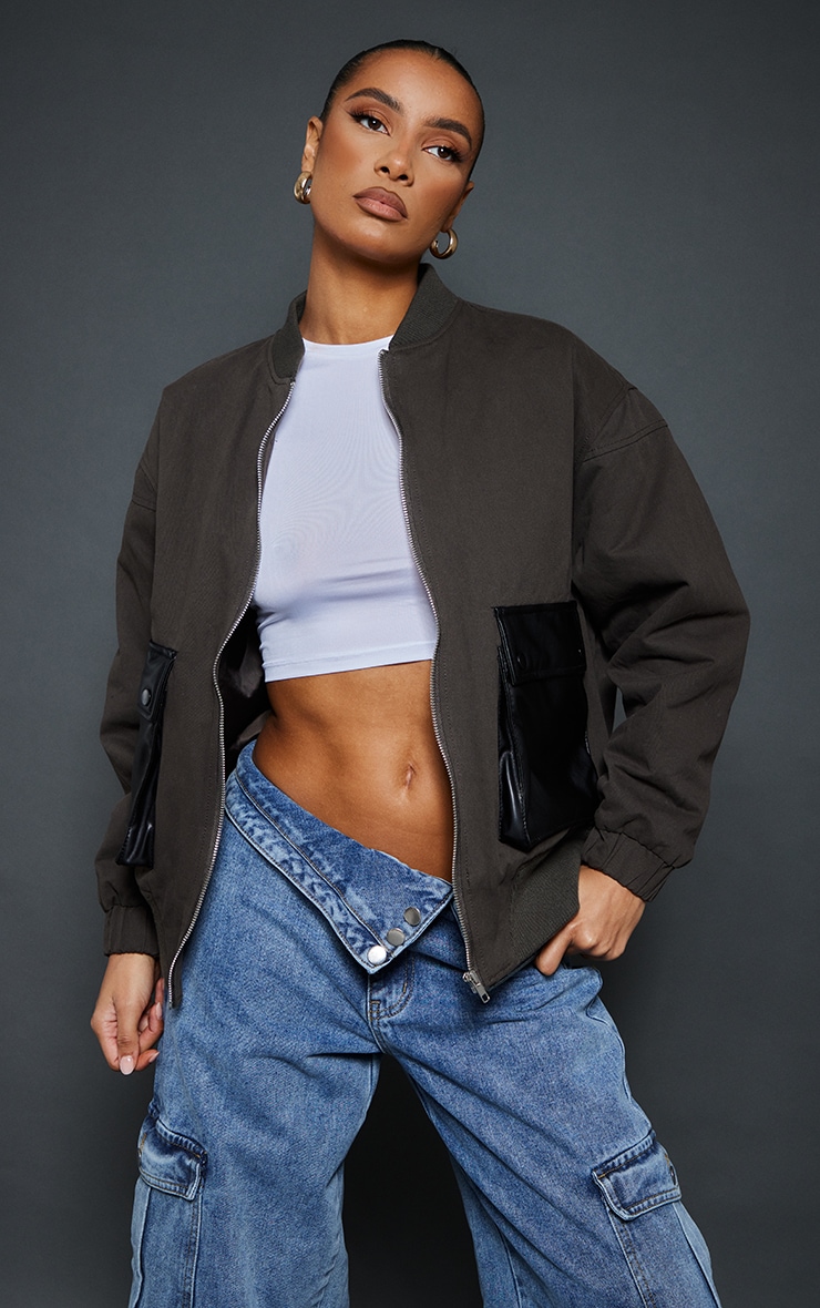 Embroidered Bomber Jackets with Contrast Collar Details