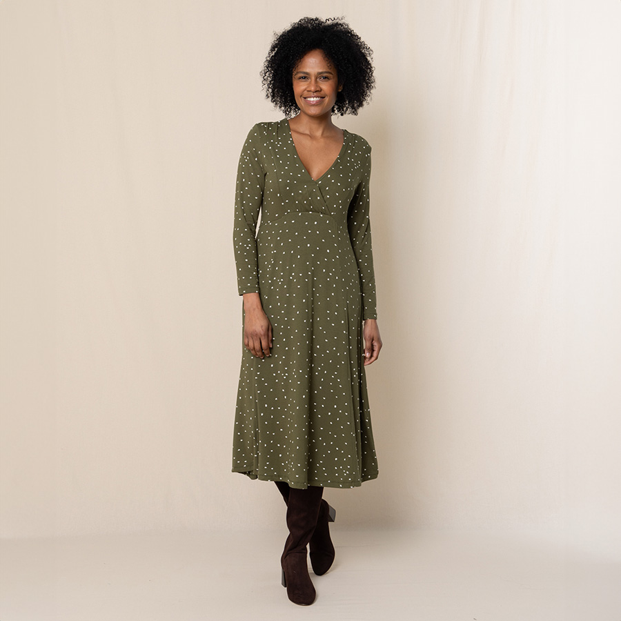 Viscose Jersey Wrap Dresses with Drape