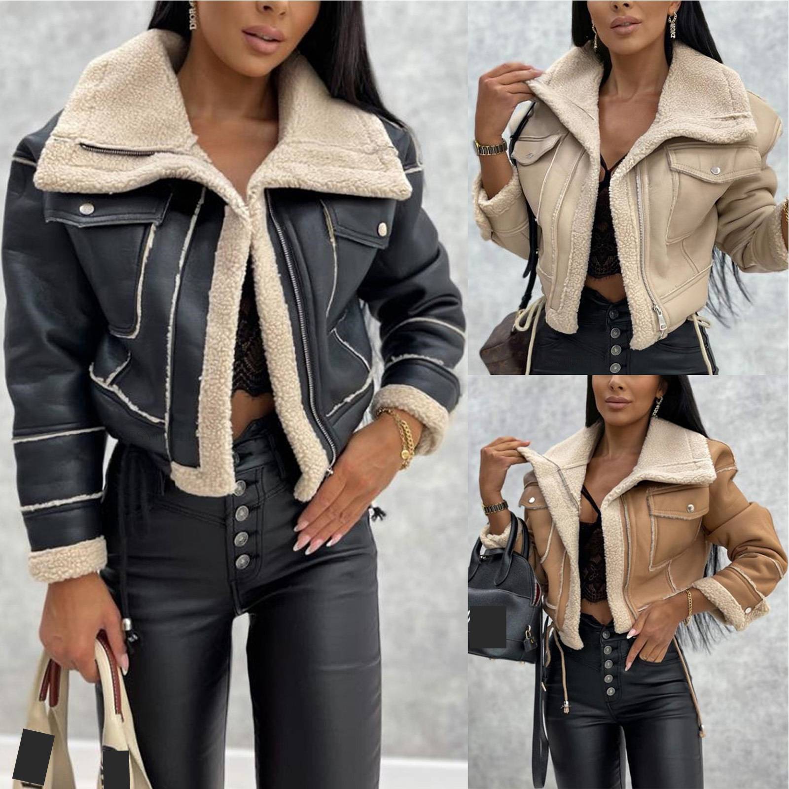 Faux Leather Biker Jackets in Cropped Lengths