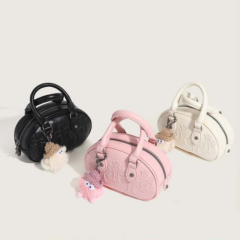 Structured Mini Leather Shoulder Bags for Evening Occasions
