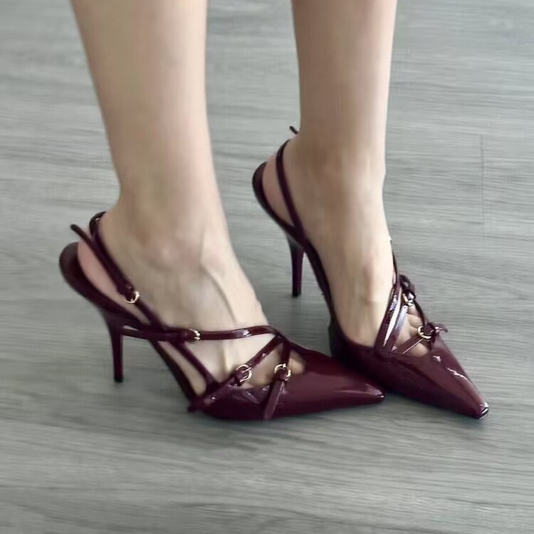 Leather Pointed Toe Kitten Heels in Neutrals