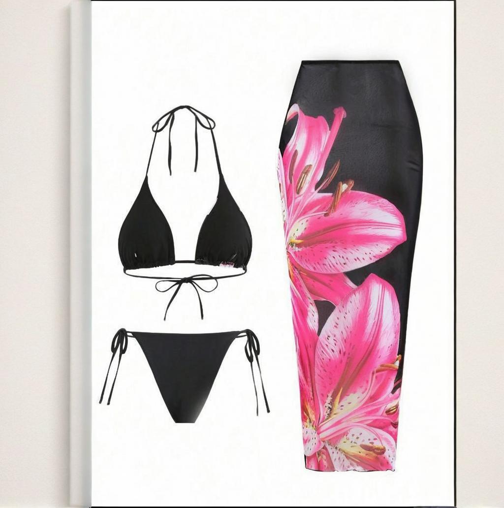 Large-Scale Floral Printed Swimsuits