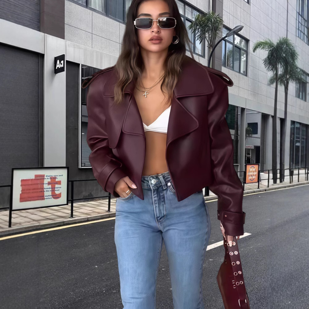 Classic Black Biker Jackets in Traditional Leather Look