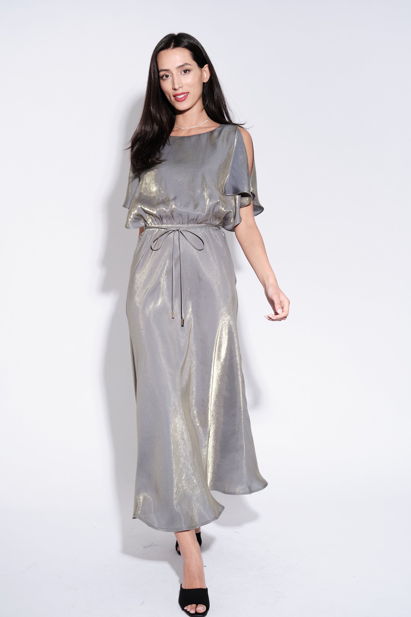 Mustard Midi Dresses in Lightweight Viscose