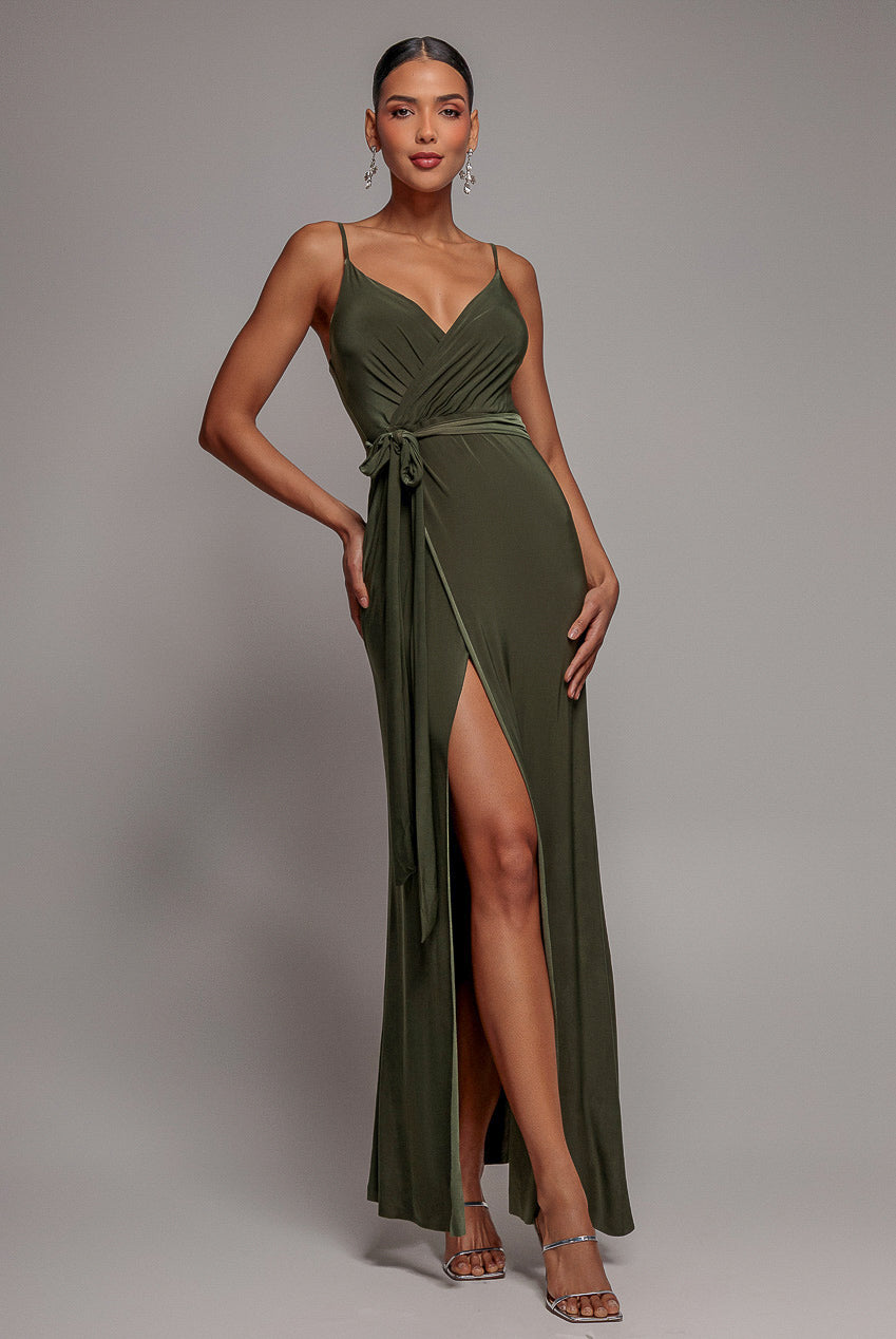 Wrap Midi Dresses with Tie Waist Adjustability