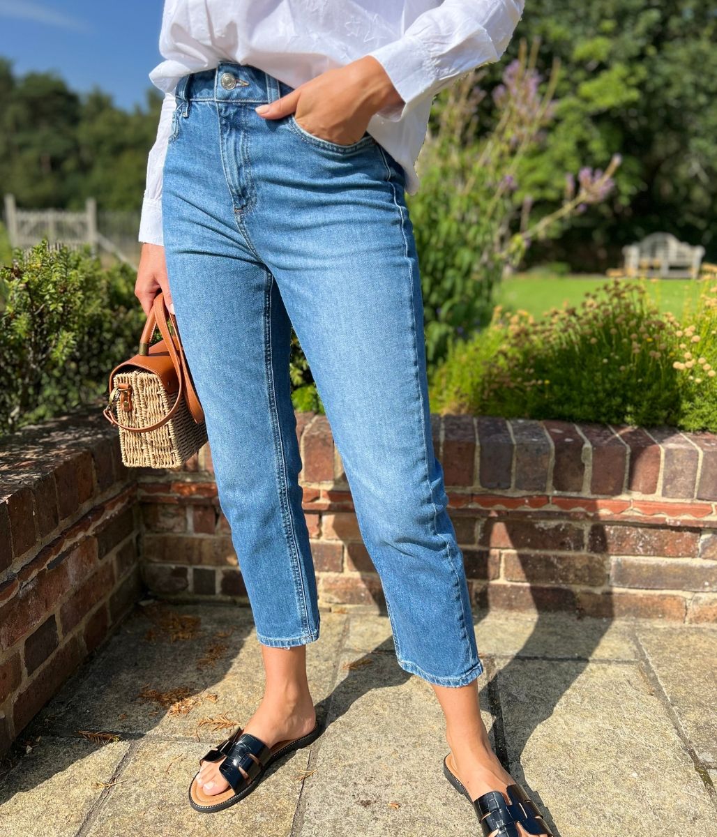 High Rise Wide Leg Jeans with Stretch