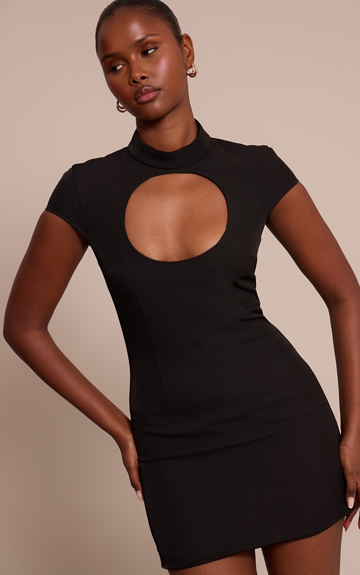 Black Mini Dresses with Cap Sleeves