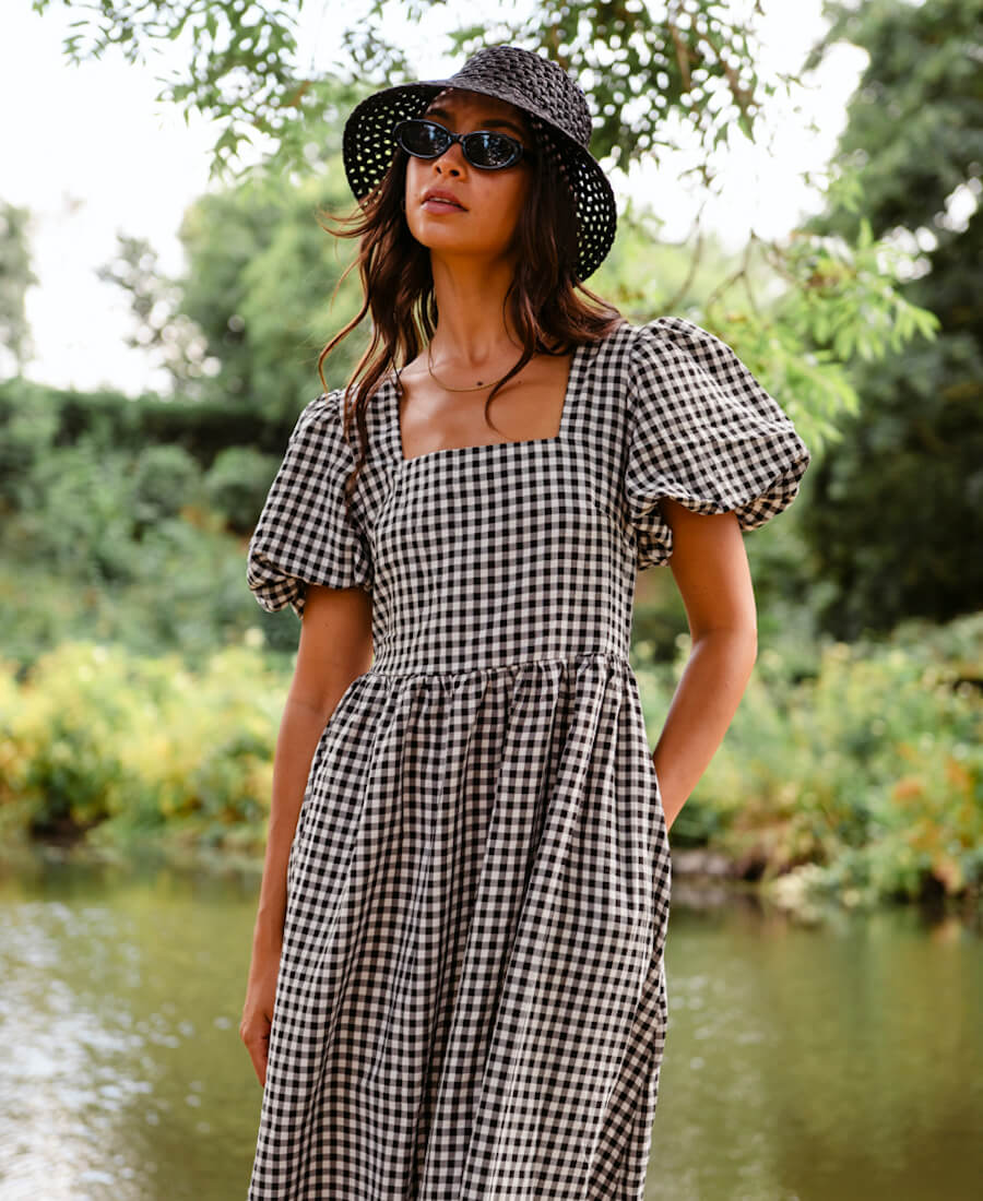 Black and White Midi Zebra Print Dresses
