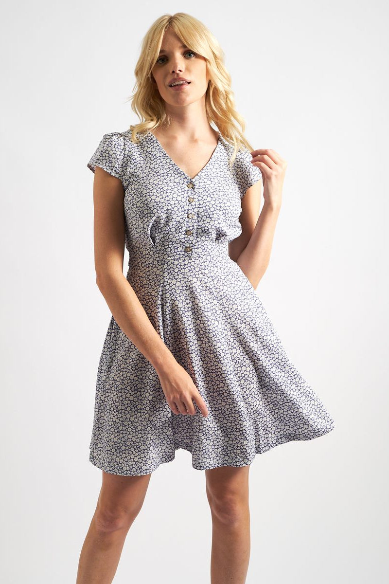 Floral Print Mini Dresses in Cotton