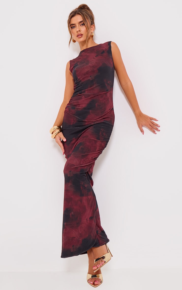 Burgundy Floral Dresses