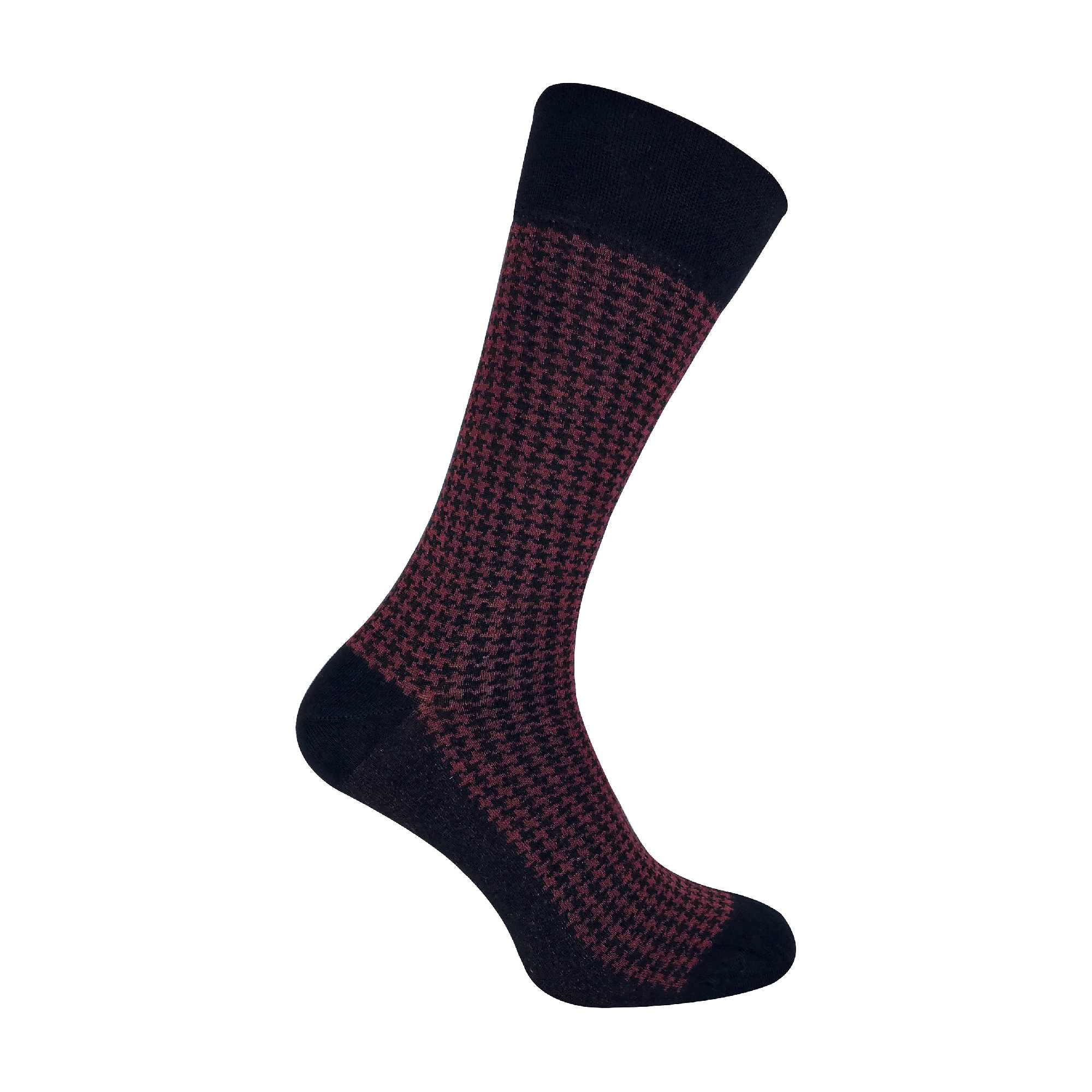 Pack Mens Luxury Breathable Bamboo Suit Dress Socks - - Black Red Houndstoot