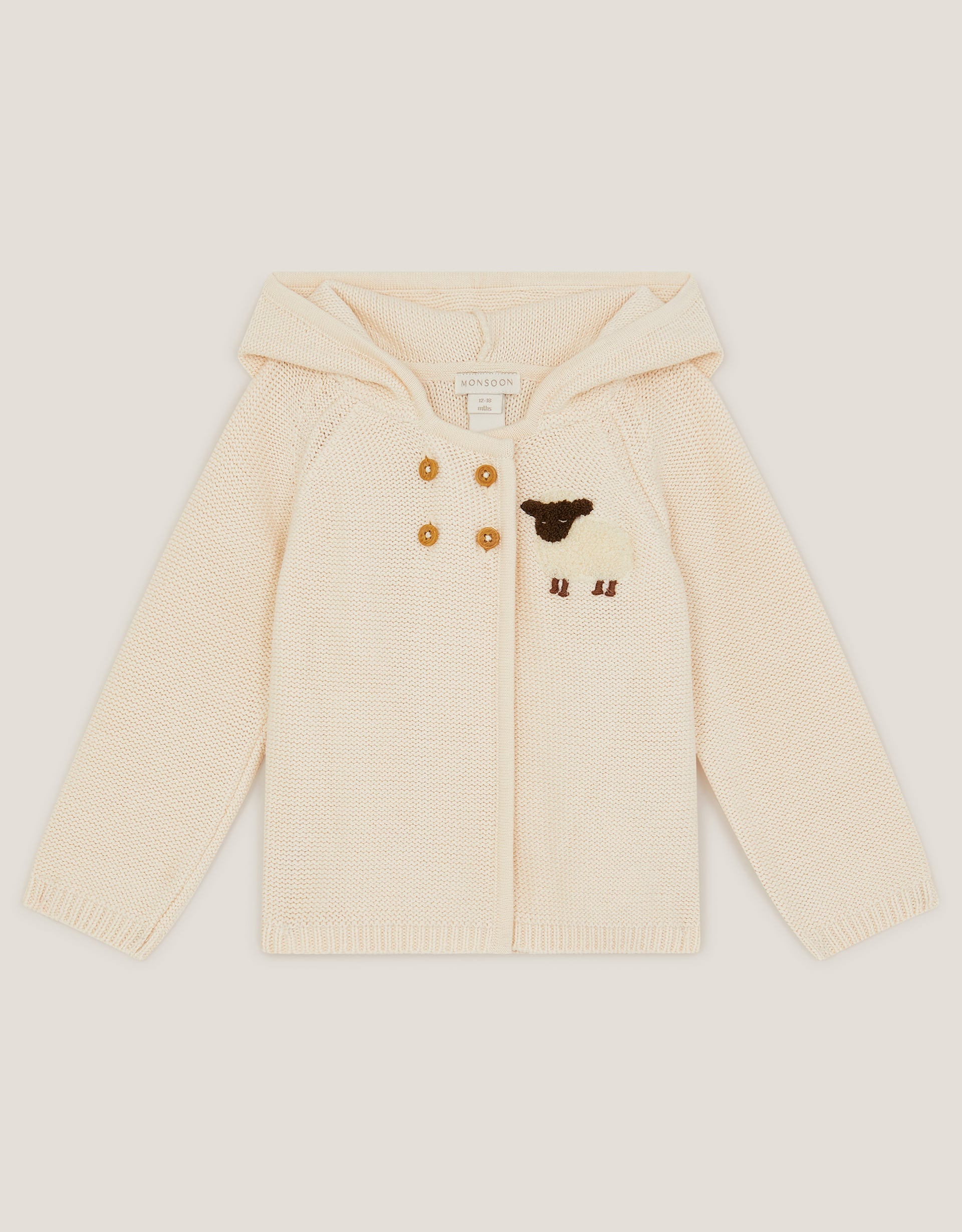 Newborn Sheep Knit Cardigan Cream