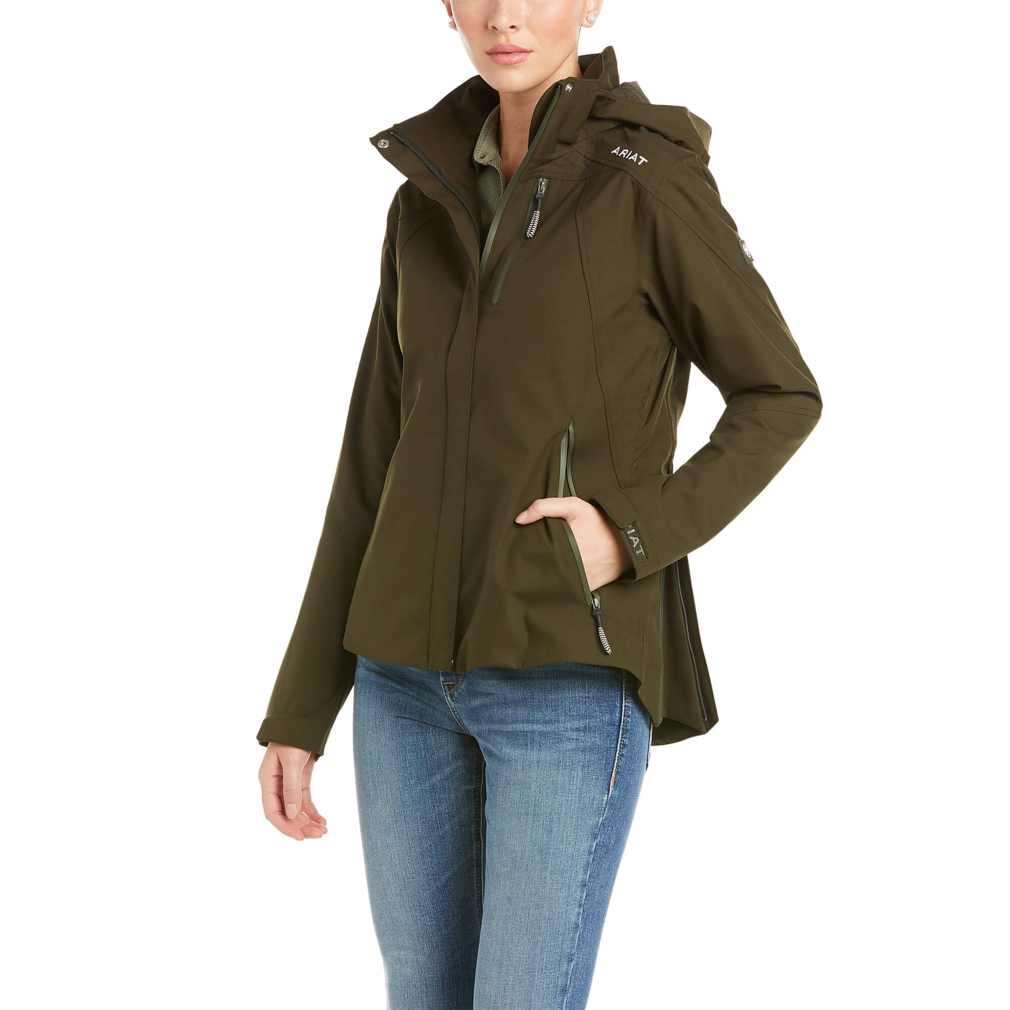 Women's Coastal Waterproof Jacket Long Sleeve in Relic, Size X-Small, by Ariat