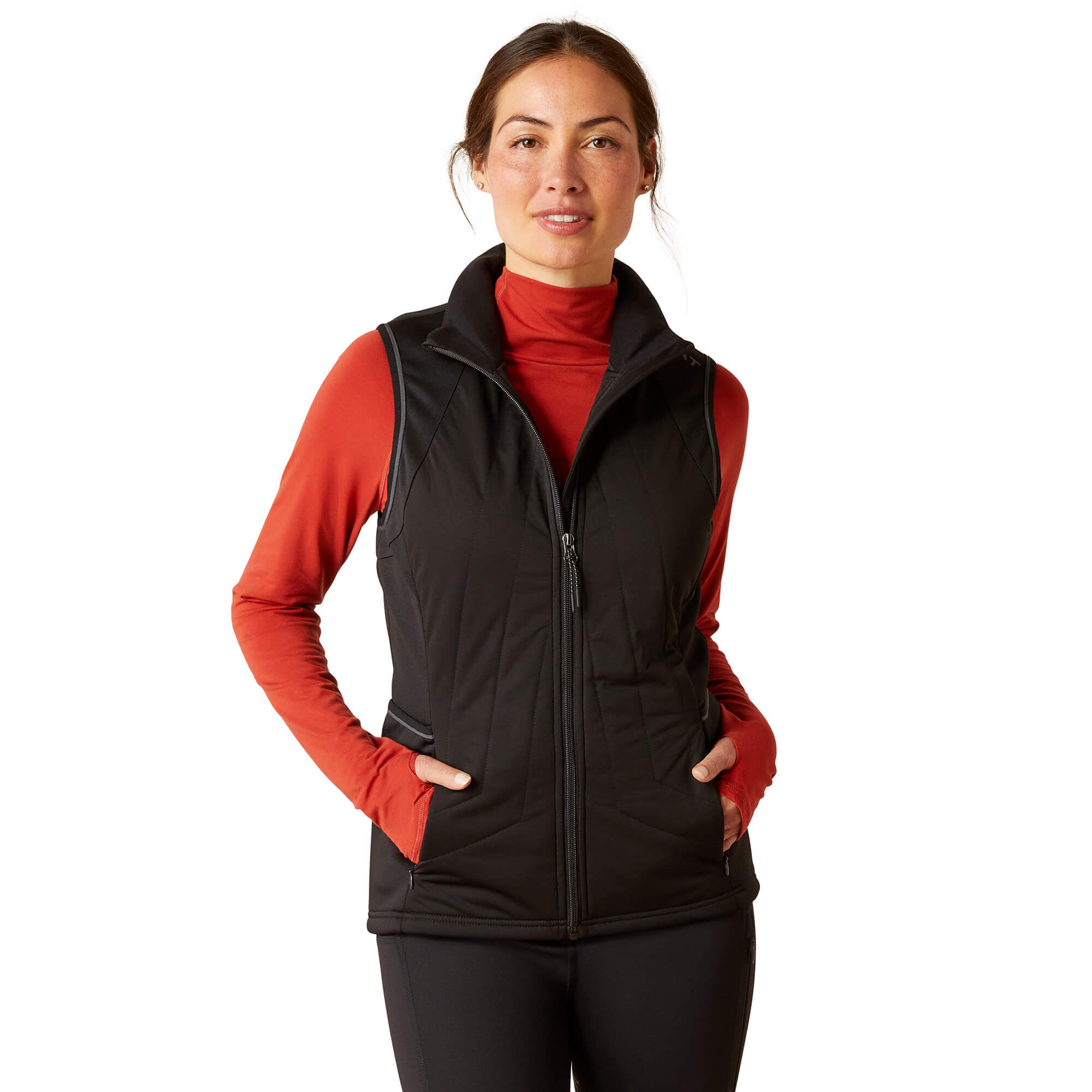 Women's Venture Full Zip Gilet Top in Black, Size X-Small, by Ariat