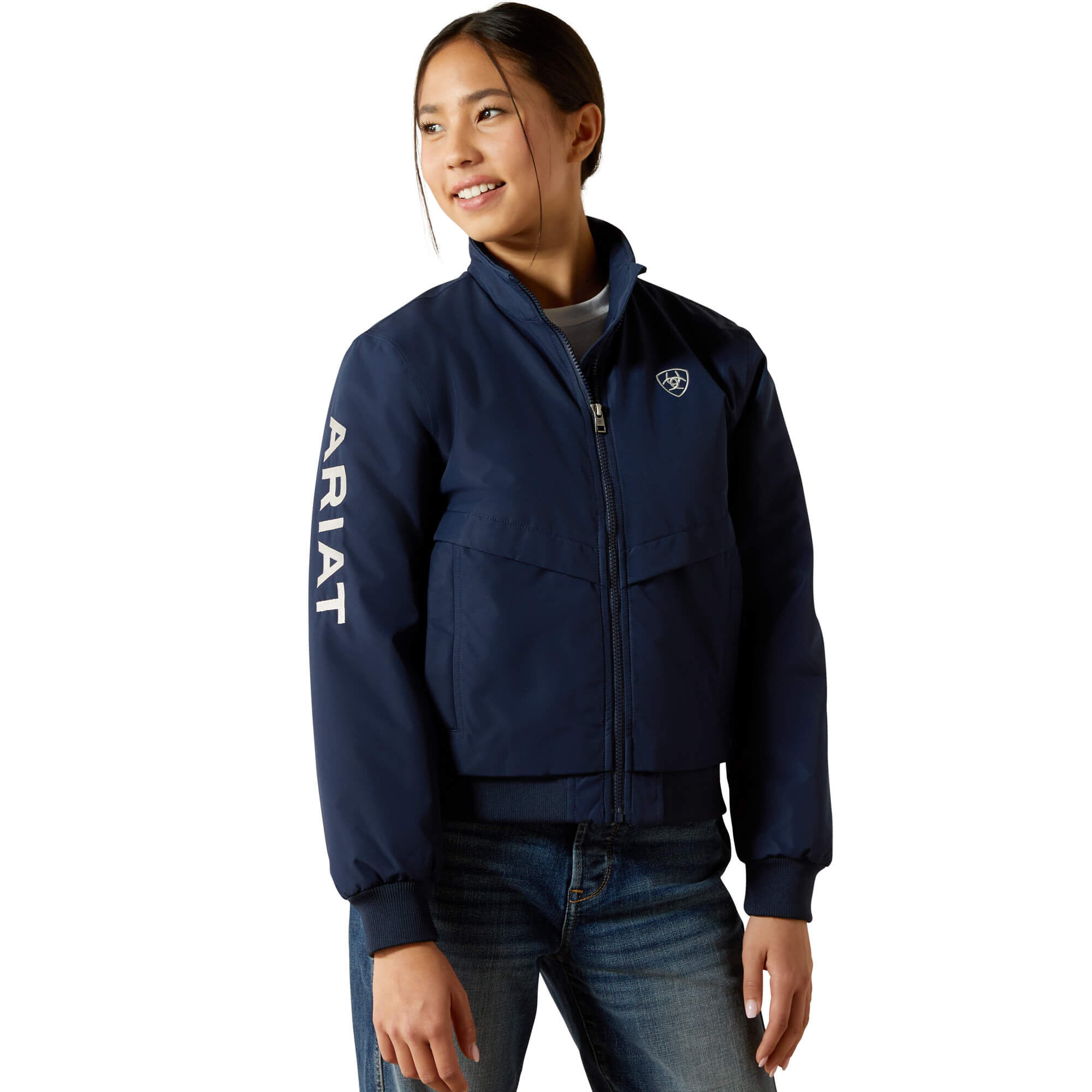 Kid's Stable . Insulated Jacket Long Sleeve in Navy, Size Large, by Ariat