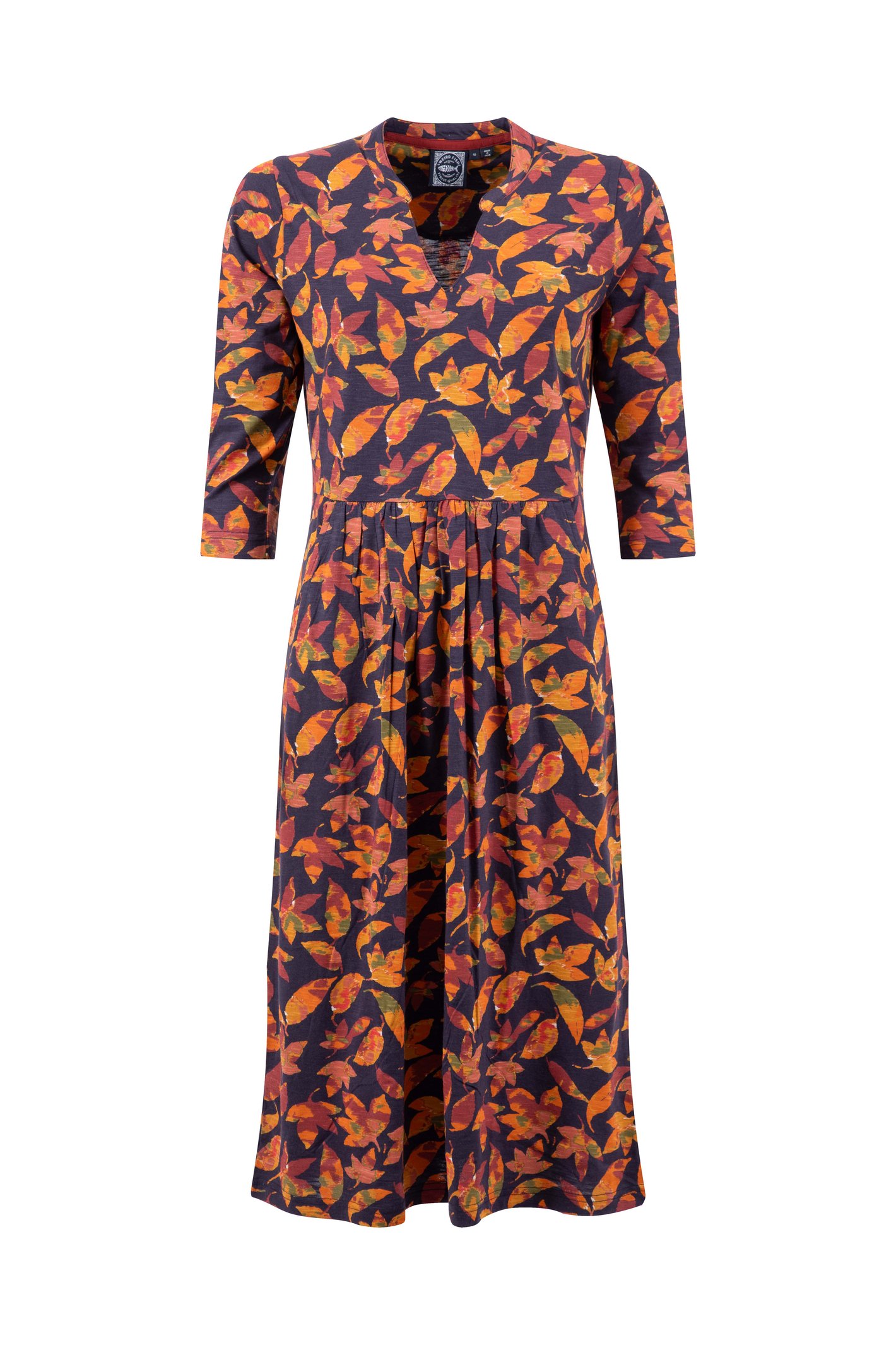 Weird Fish Isolde Printed Jersey Midi Dress Night Blue Size