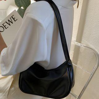 Faux-Leather Hobo Bag Blue