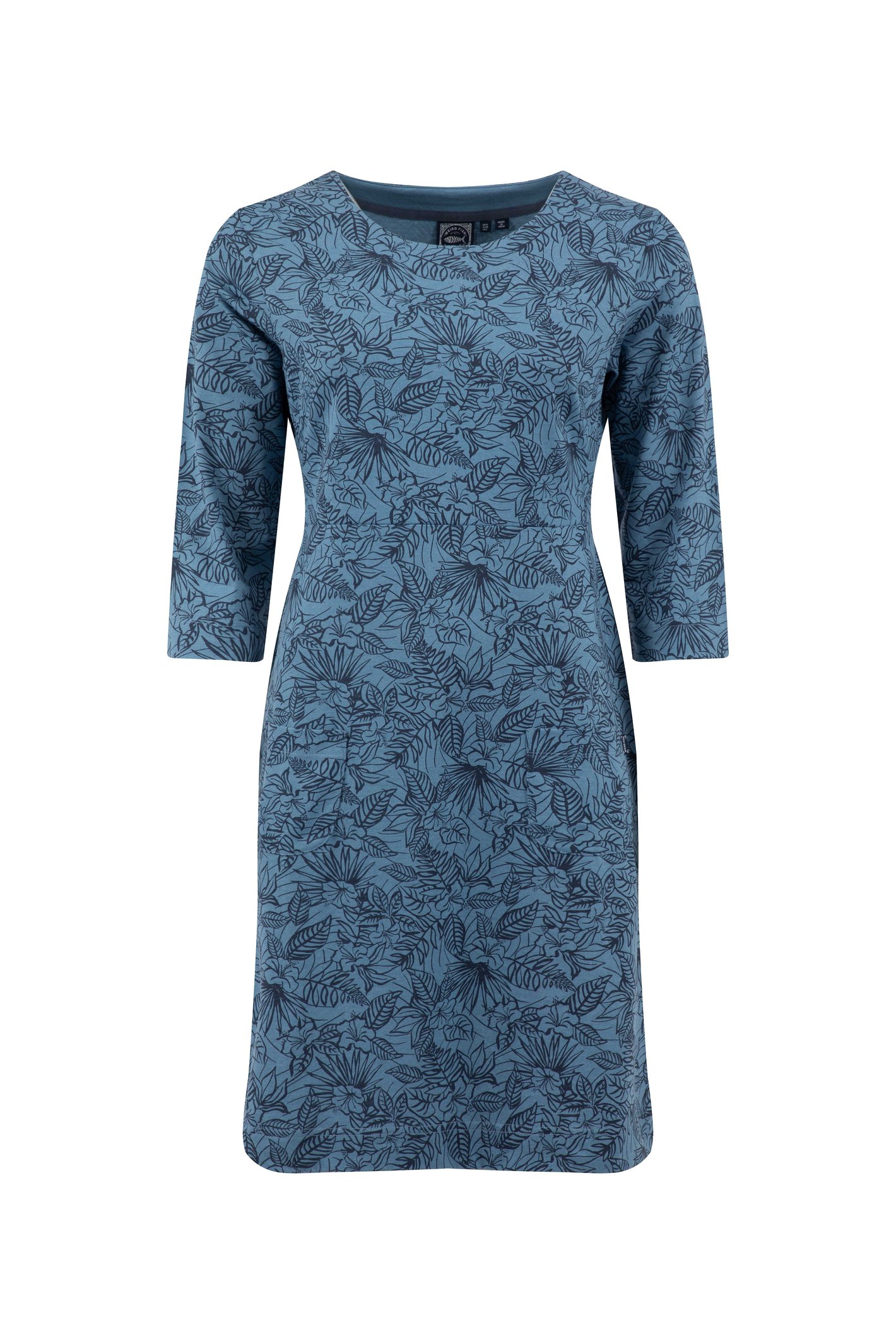 Weird Fish Moondust Printed Jersey Dress Blue Size