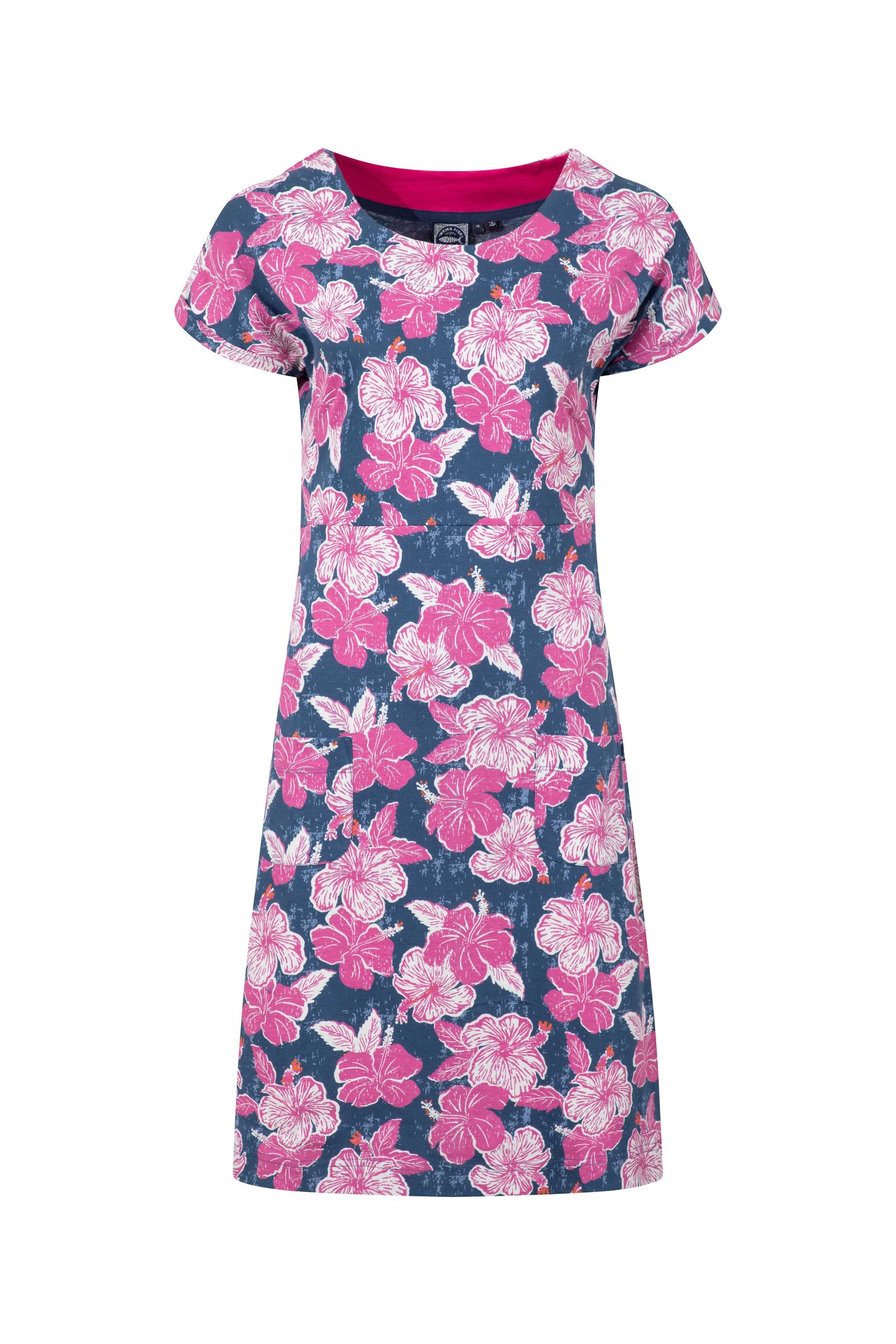 Weird Fish Tallahassee Printed Jersey Dress Fuchsia Punch Size