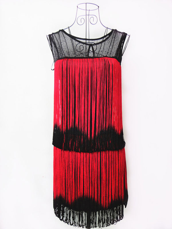 s Flapper Dress With Tassels Ture Red s Party Dress Burgundy