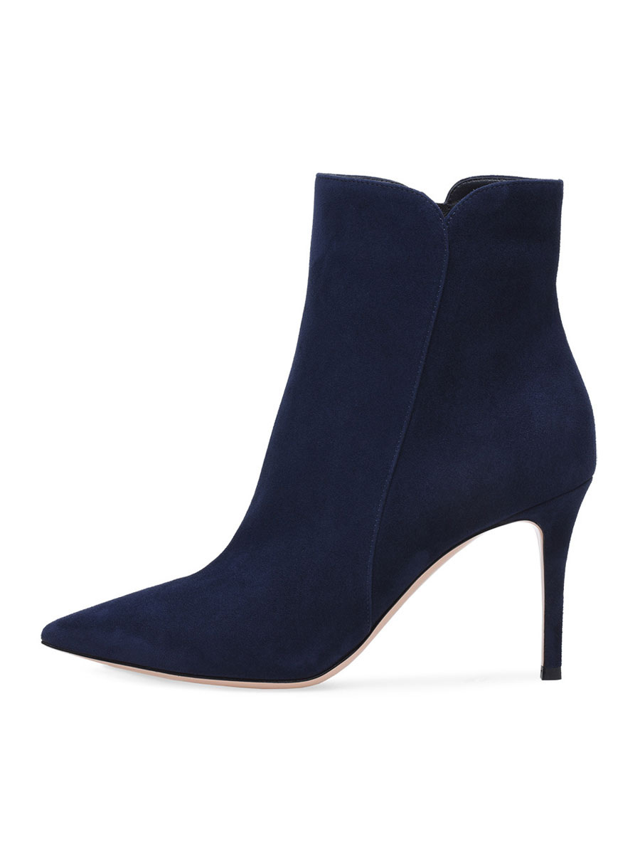 Women's High Heel Booties Suede Pointed Toe Stiletto Heel Ankle Boots