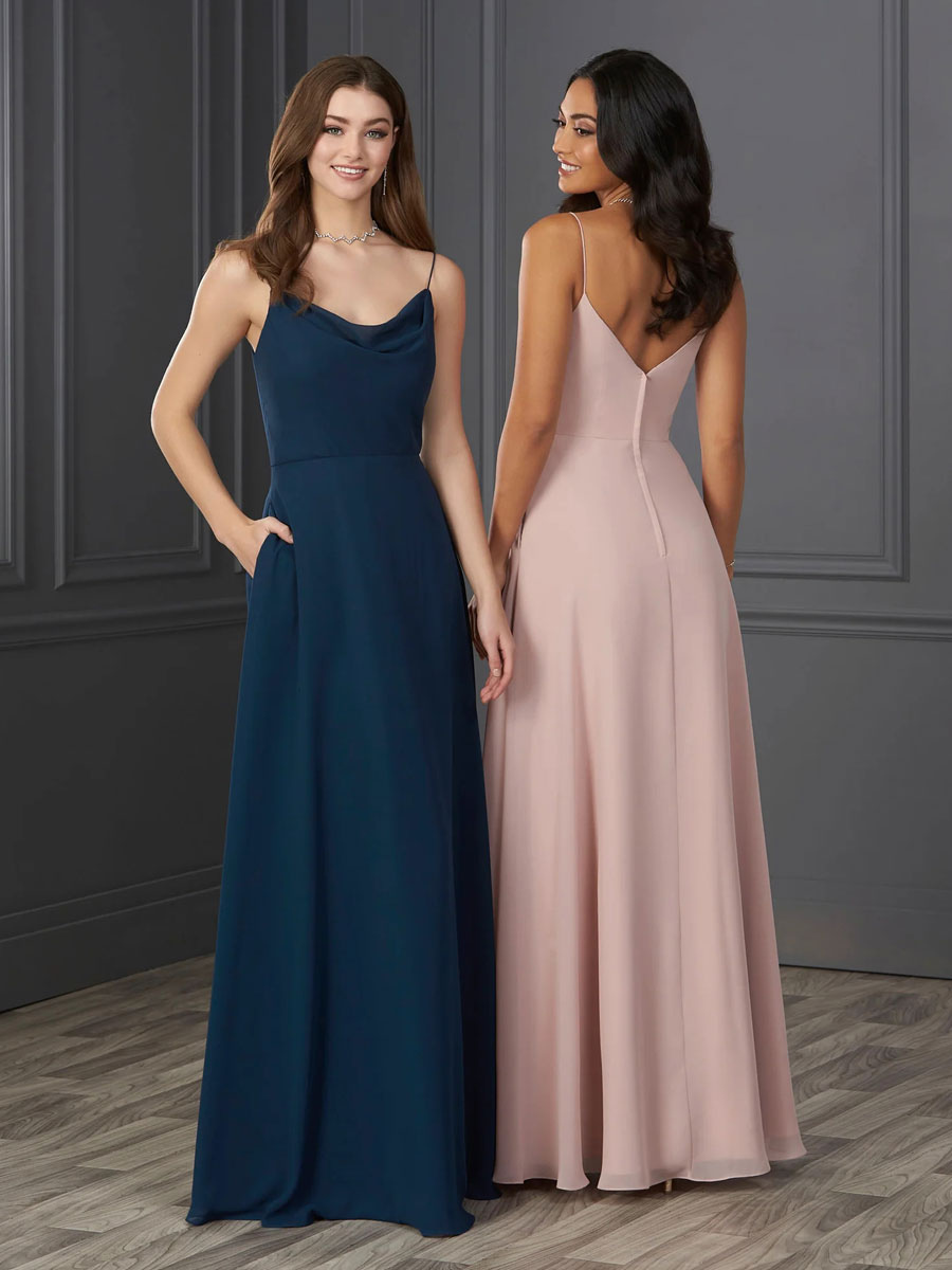 Bridesmaid Dress Chiffon A-Line Floor-Length Wedding Party Dress Free Customization