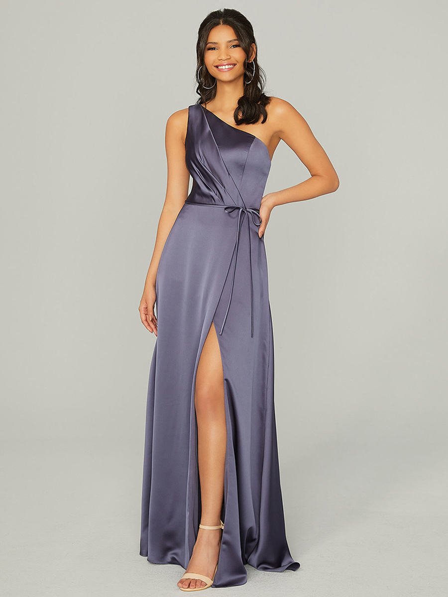 Bridesmaid Dresses Satin Fabric A-Line Floor-Length Wedding Party Dress