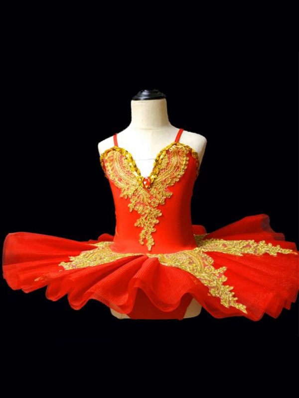 Ballet Dance Costumes Blue Girl's Kid's Ballerina Rhinestones Lace Lace Polyester Dress Set Performance Wear