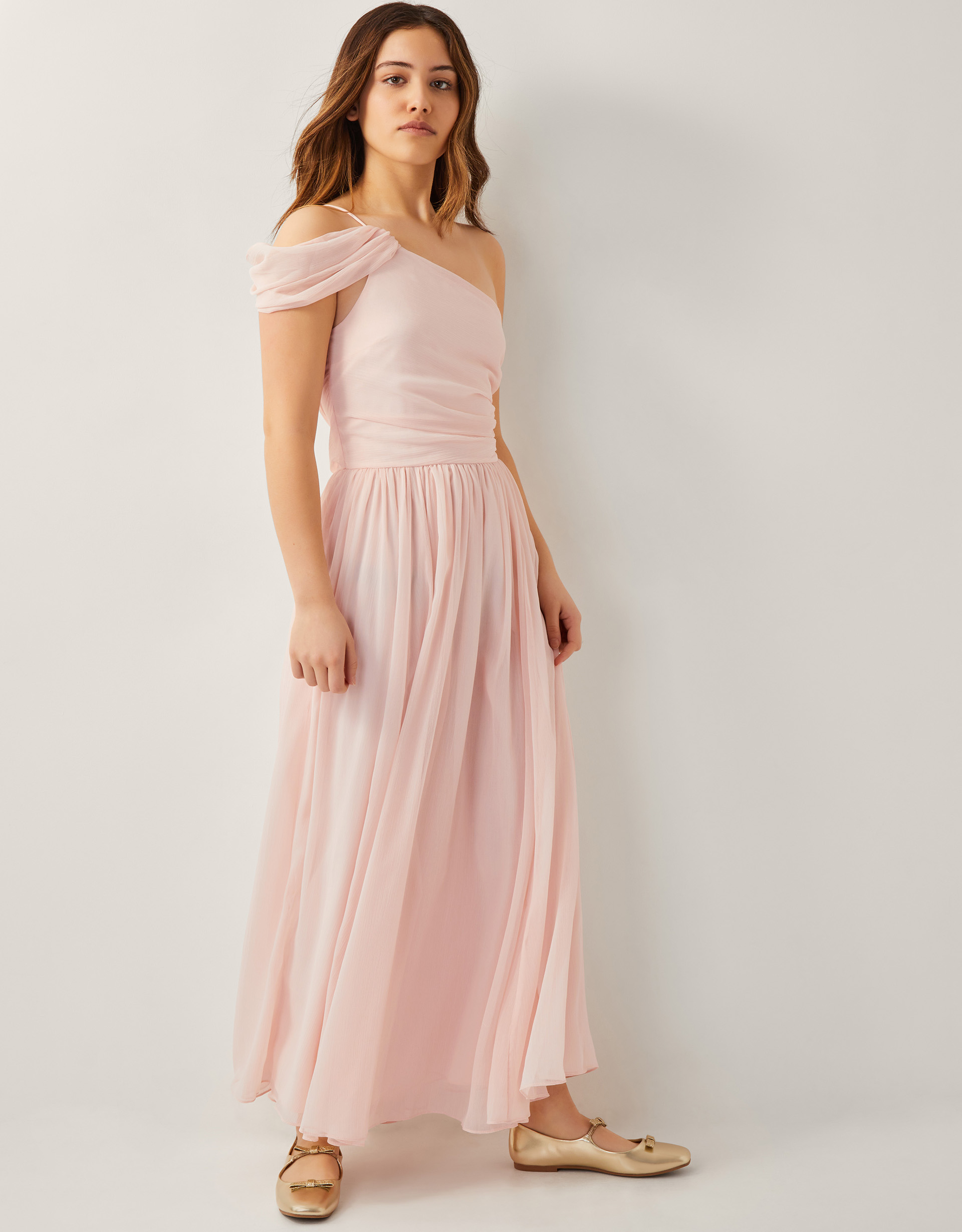 Texas One-Shoulder Prom Dress Pink