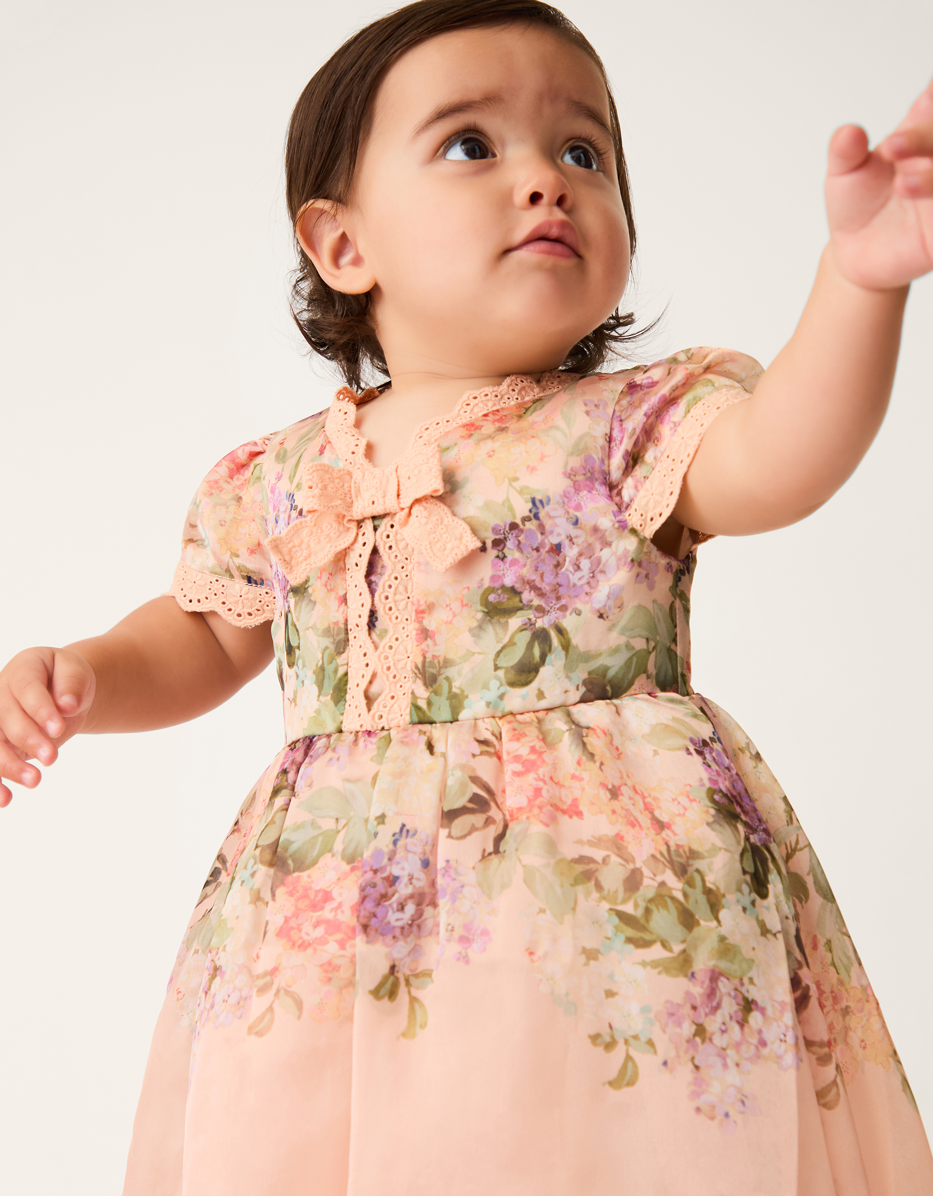 Baby Alma Floral Print Lace Dress Multi