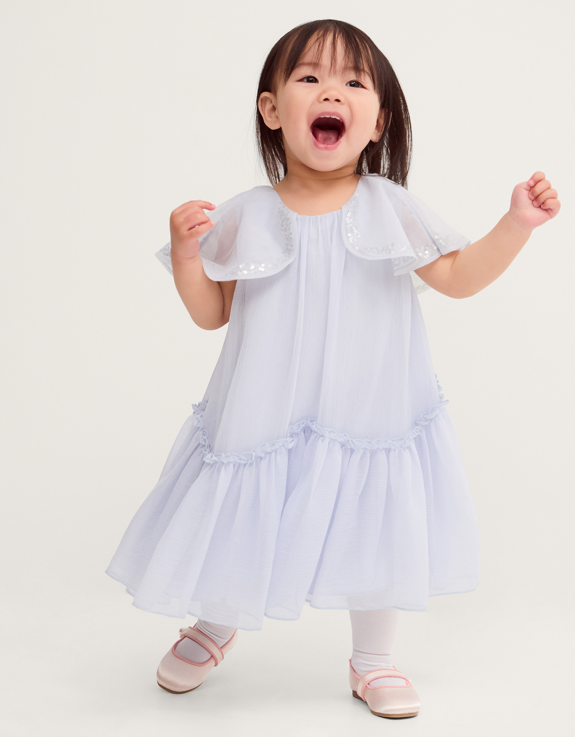 Baby Elena Sequin Swing Party Dress Blue