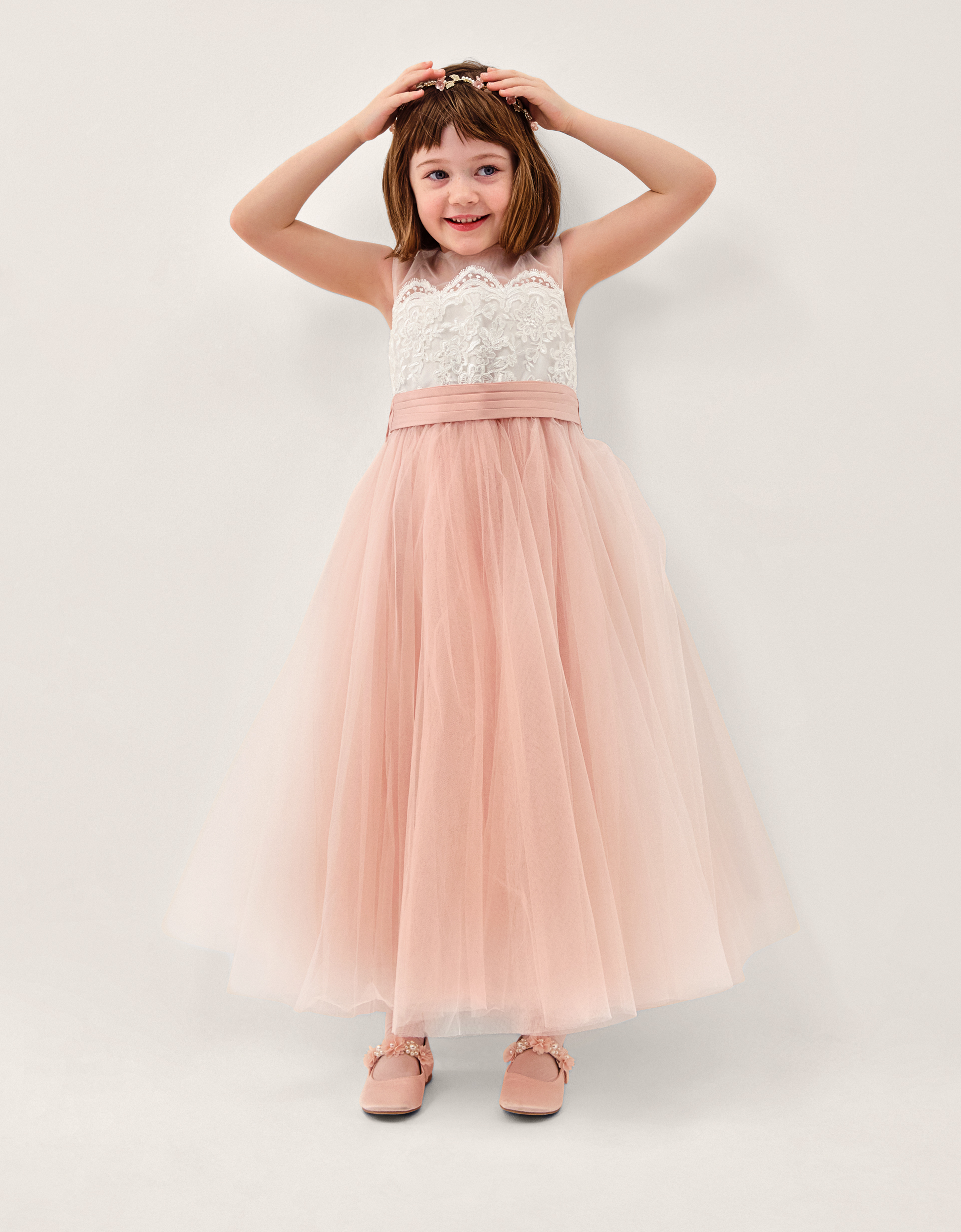 Cynthia Corded Lace Party Dress Pink