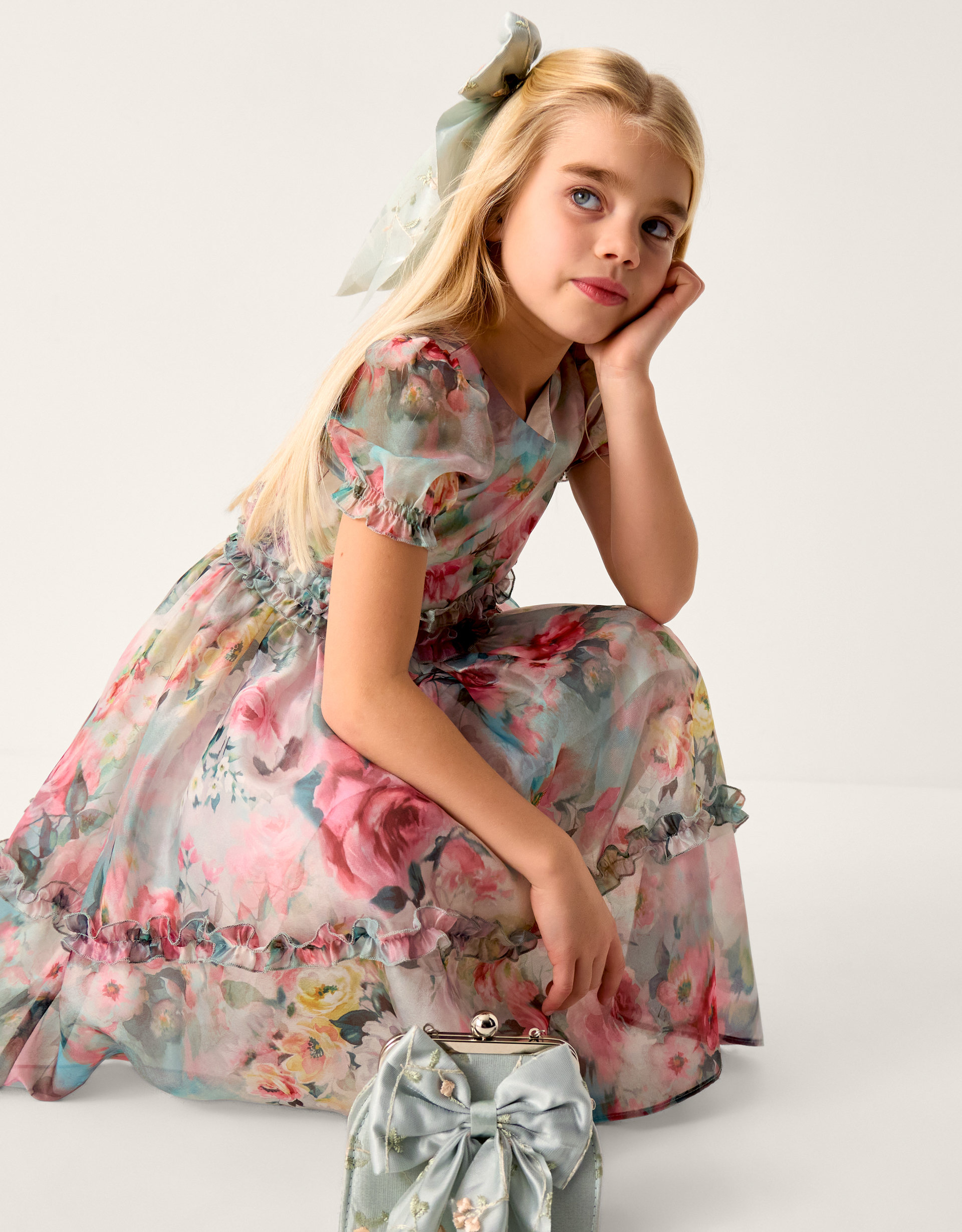 Floral Print Ruffle Tiered Dress Multi