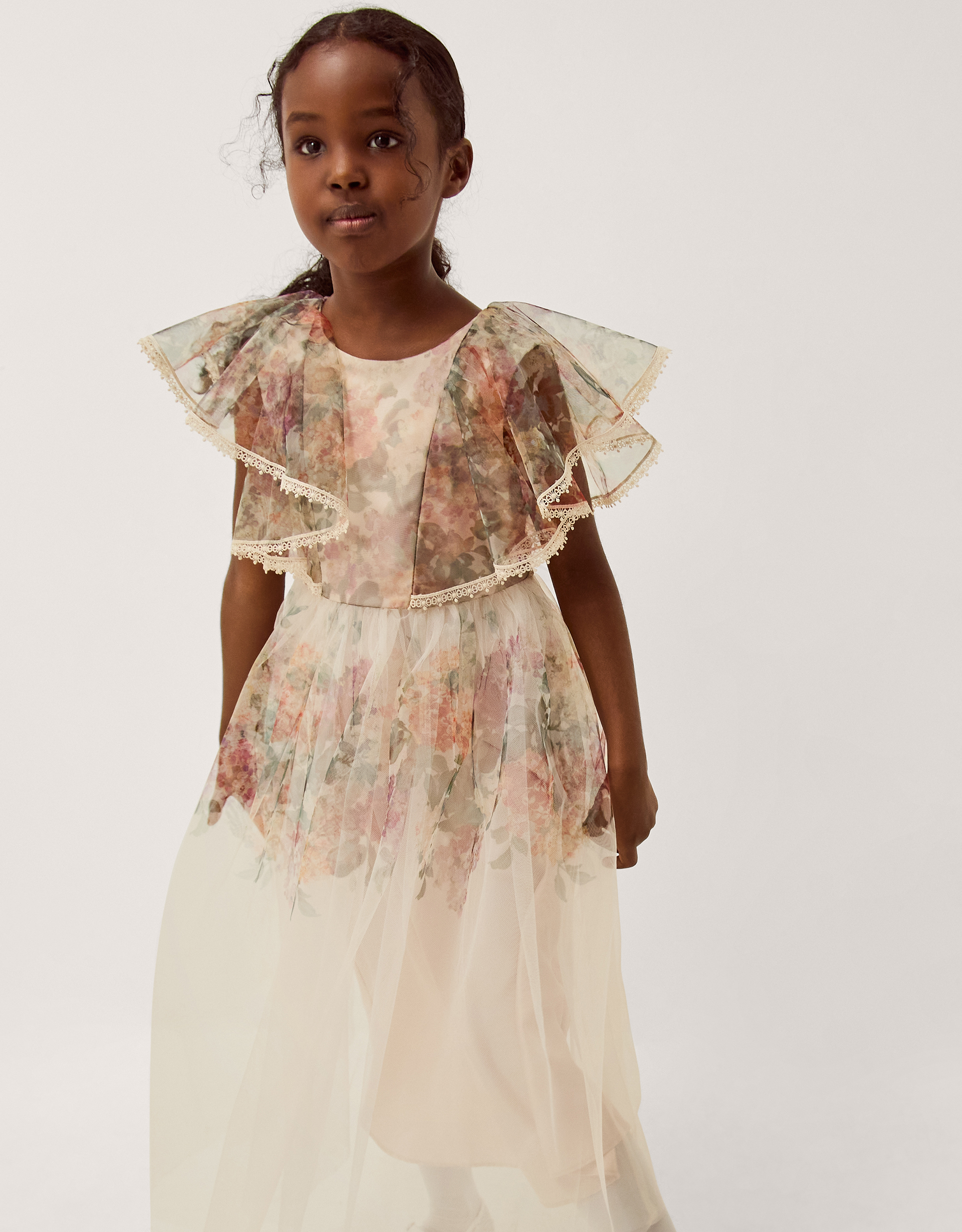 Vintage Flower Tulle Party Dress Multi