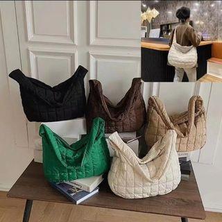 Plain Quilted Crossbody Bag White
