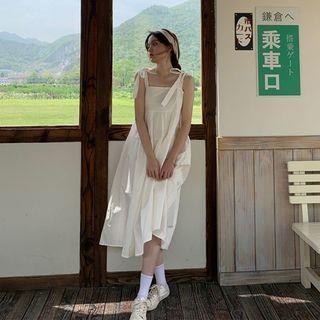 Spaghetti Strap Plain Midi Sundress White