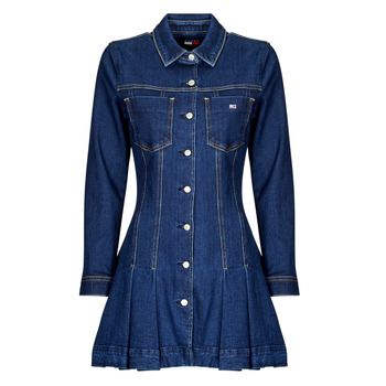 Tommy Jeans DENIM PLEATED TRUCKER DRESS women's Dress in Marine