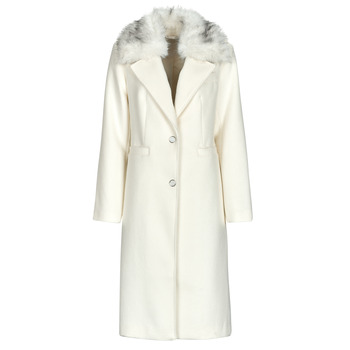 Guess KAROLE FUR COLLAR women's Coat in White