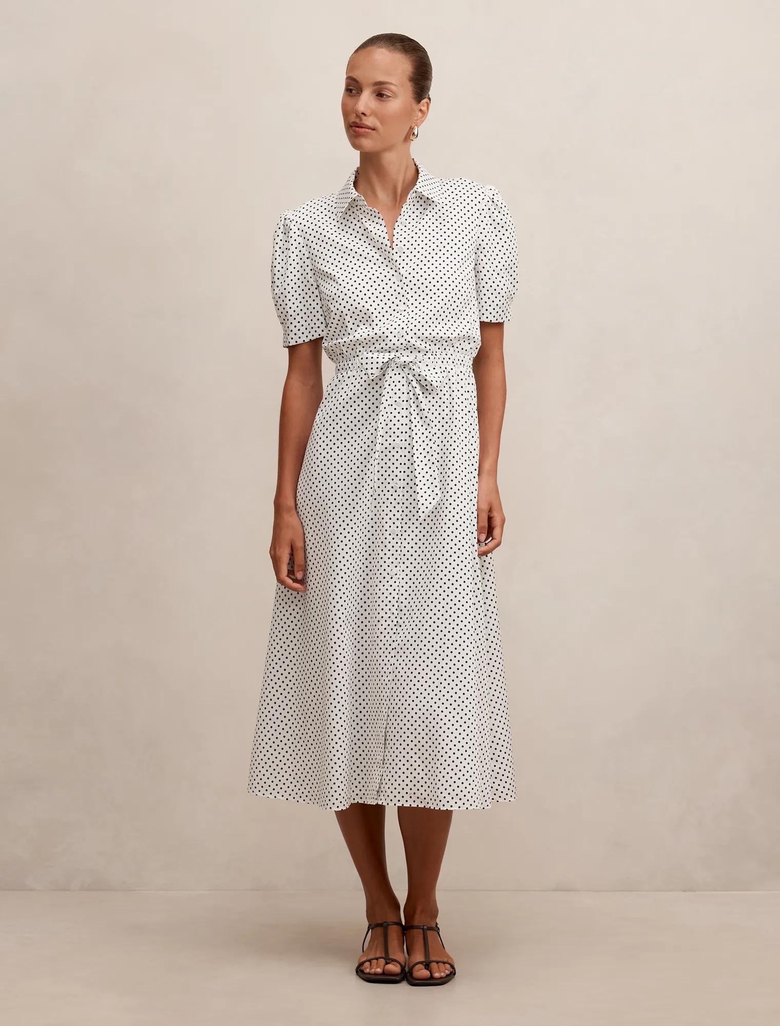 Forever New Women's Harper Draw Cord Midi Dress in Archer Spot, Size CottonViscose