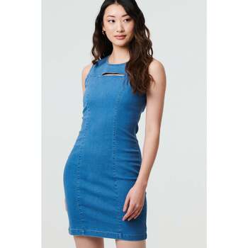 Izabel London Cut-Out Detail Sleeveless Denim Mini Dress women's Dress in Blue