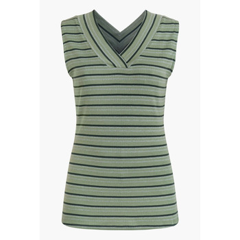 Enorsia Metallic V-Neck V Back Tops women's Blouse in Green
