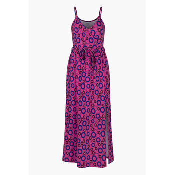 Enorsia Geo Printed Jersey Wrap Front Maxi Dress women's Long Dress in Pink