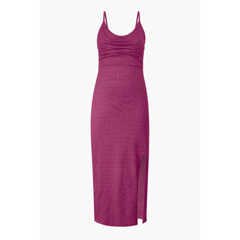 Enorsia Stretch Jersey Metallic Midi Cami Dress women's Long Dress in Pink