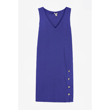 Enorsia Sleeveless Button Detail Mini Dress women's Dress in Blue